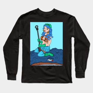 whale hunter anime parody. funny Japanese animal activist art. Long Sleeve T-Shirt